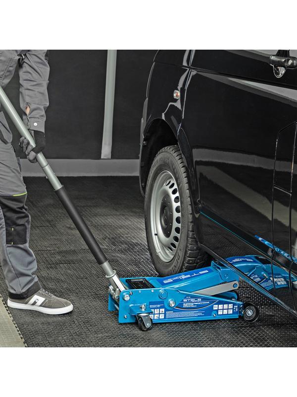 Домкрат гидравлический подкатной, быстрый подъем, 3 т, Quick, 130-465 мм, профессиональный Stels