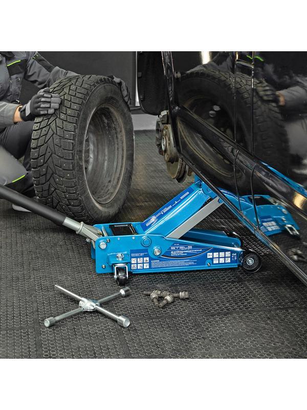 Домкрат гидравлический подкатной, быстрый подъем, 3 т, Quick, 130-465 мм, профессиональный Stels