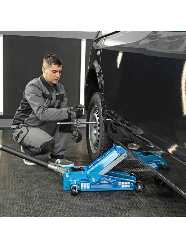 Домкрат гидравлический подкатной, быстрый подъем, 3 т, Quick, 130-465 мм, профессиональный Stels