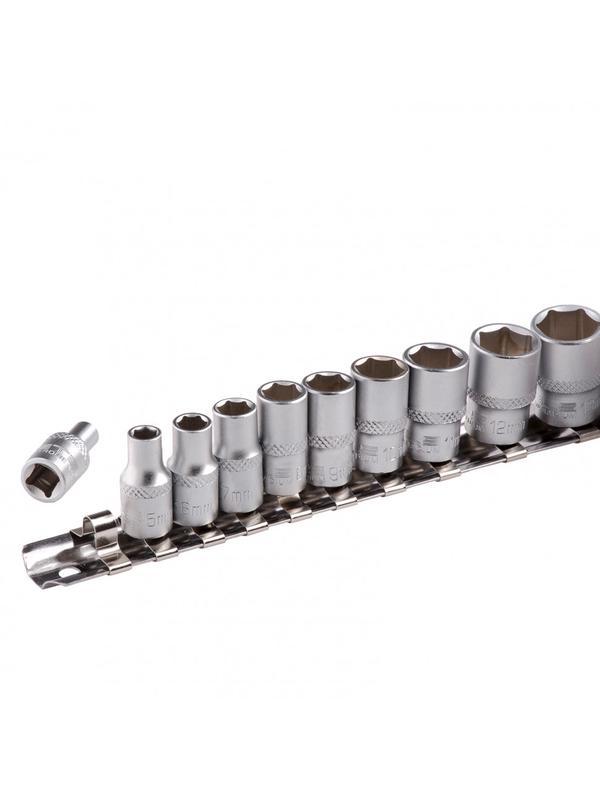 Набор торцевых головок, 1/4, шестигранные, CrV, 10 шт, 4-13 мм Stels