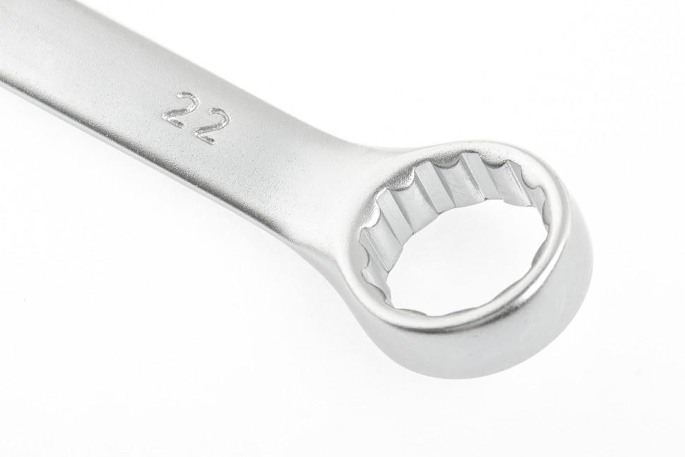 Ключ комбинированный, 22 мм, CrV, матовый хром Stels