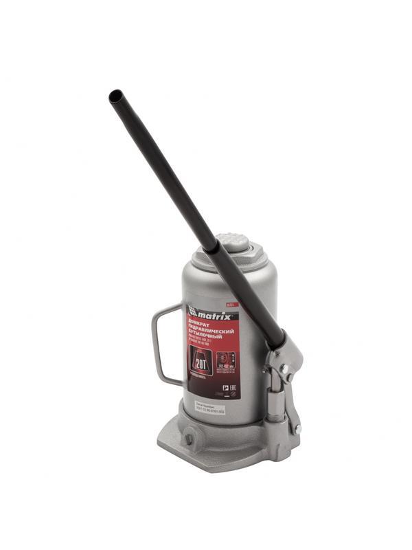 Домкрат гидравлический бутылочный, 20 т, высота подъема 242-452 мм Matrix