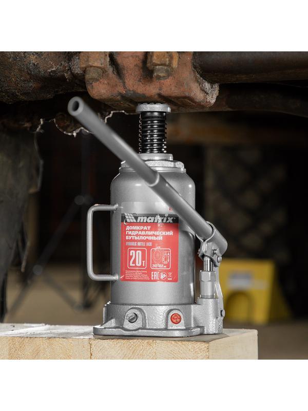 Домкрат гидравлический бутылочный, 20 т, высота подъема 242-452 мм Matrix
