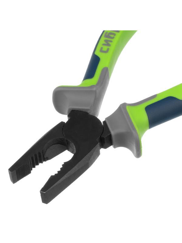 Плоскогубцы комбинированные, 180 мм, фосфатирование, трехкомпонентные рукоятки Сибртех