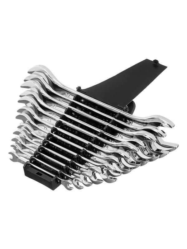 Набор ключей рожковых 12 шт, (6-32мм), CrV, Elliptical, зеркальное хромирование Matrix