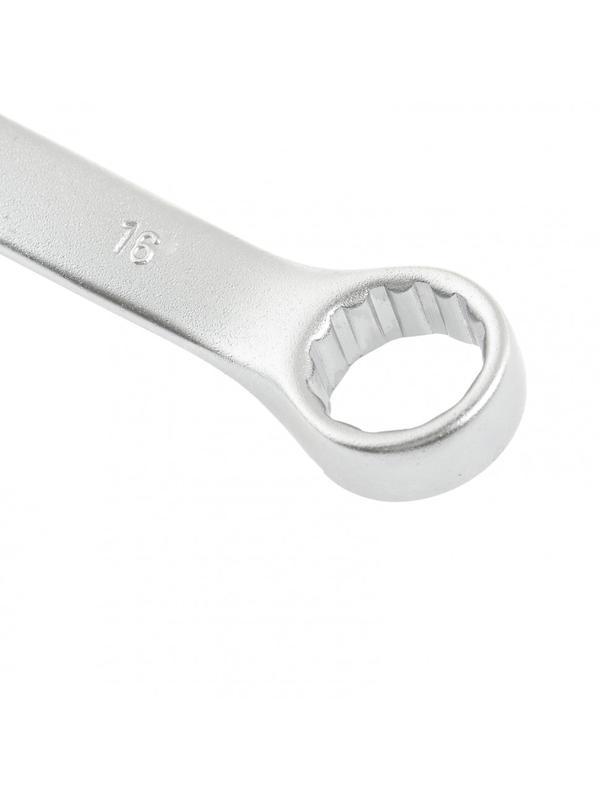 Ключ комбинированный, 16 мм, CrV, матовый хром Stels