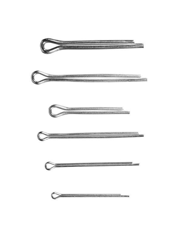 Набор шплинтов, S головки х L: 3.2 х 50.4 х 64, 4.8 х 76, 6, 4 х 25, 6, 4 х 76, 8 х 64 мм, 144 предмета Сибртех