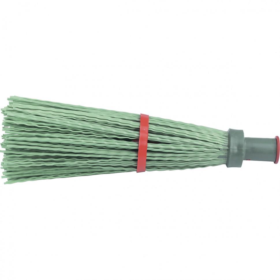 Метла полипропиленовая, 140 х 310 х 1550 мм, круглая, с ободом, деревянный черенок, Россия, Сибртех