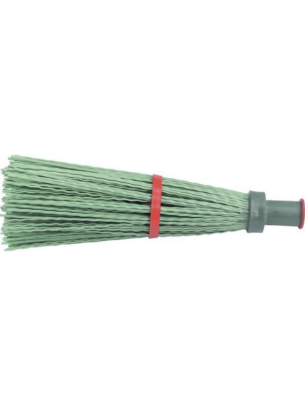 Метла полипропиленовая, 140 х 310 х 1550 мм, круглая, с ободом, деревянный черенок, Россия, Сибртех