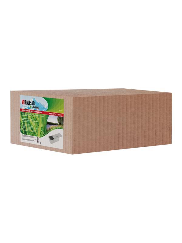 Коптильня двухъярусная 420 x 270 x 175 мм, нержавеющая сталь, 0.8 мм. с поддоном, Россия Camping Palisad