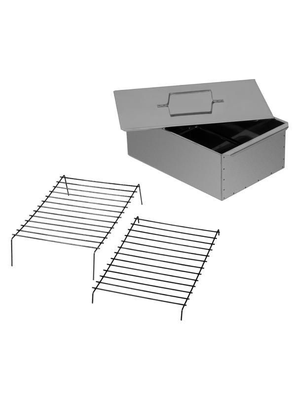 Коптильня двухъярусная 420 x 270 x 175 мм, нержавеющая сталь, 0.8 мм. с поддоном, Россия Camping Palisad