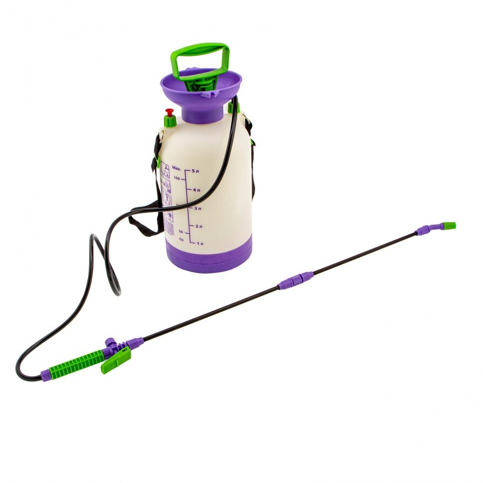 Опрыскиватель ручной усиленный с горловиной 5 л, с насосом, шлангом и разбрызгивателем Palisad