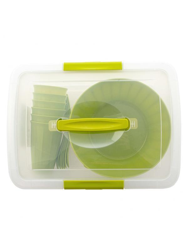 Набор для пикника на 6 персон, 20 предметов, контейнер 9 л в комплекте, Camping Palisad