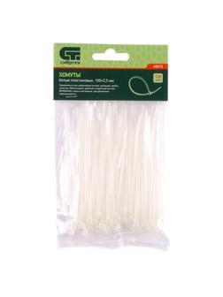 Хомуты, 100 x 2.5 мм, пластиковые, белые, 100 шт Сибртех