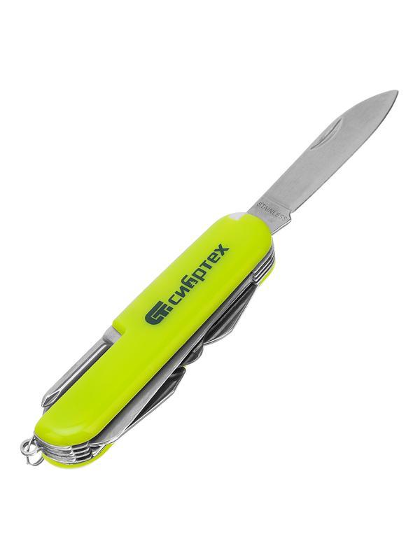 Нож многофункциональный, компактный размер, 15 функций, 90 мм Сибртех