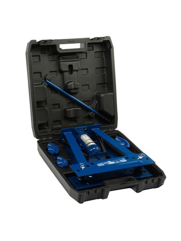 Трубогиб гидравлический, 8 т, в комплекте с башмаками 1/2-1, пластиковый кейс, Stels