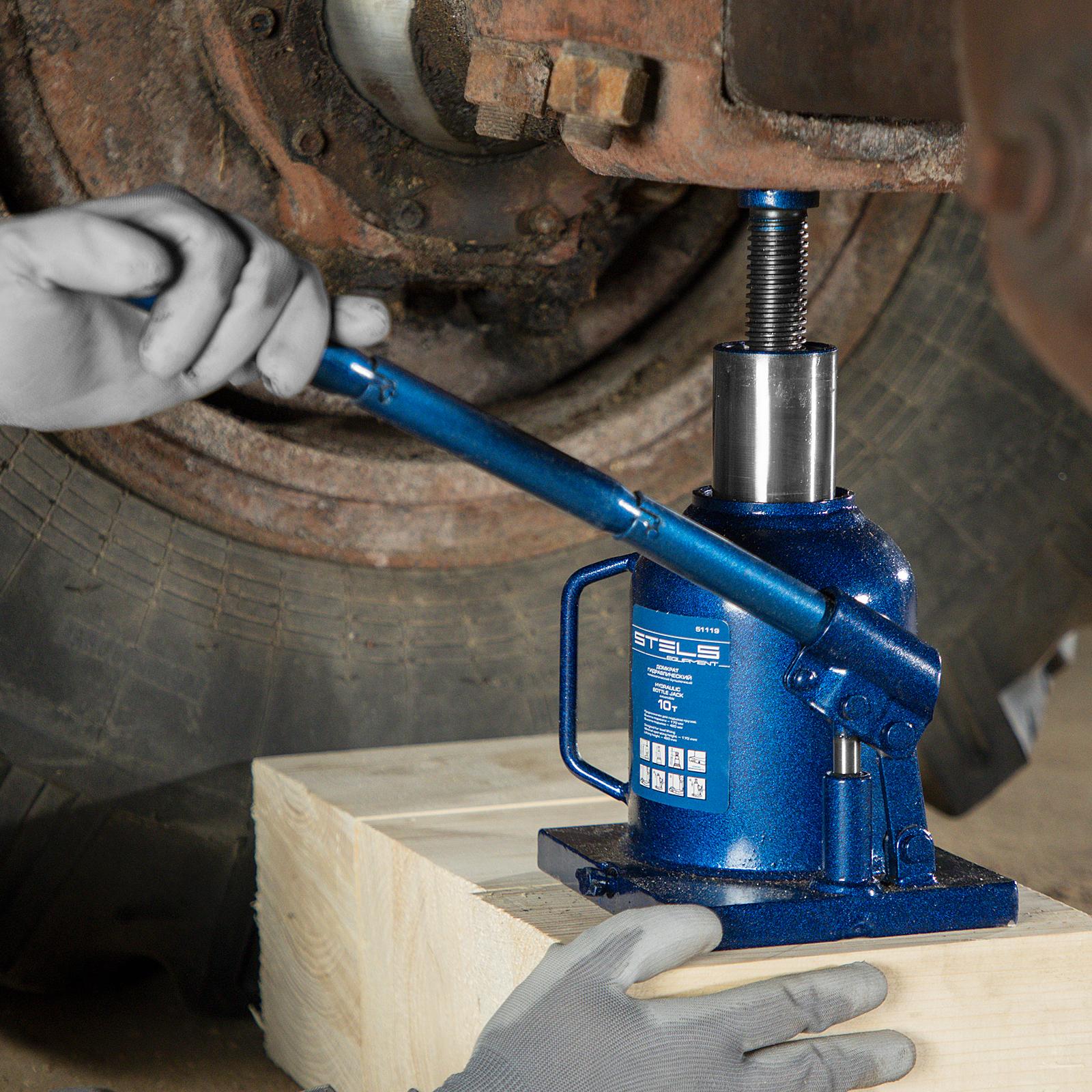 Домкрат гидравлический бутылочный телескопический, 10 т, H подъема 170-430 мм Stels