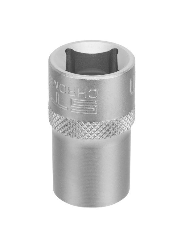 Головка торцевая, 14 мм, двенадцатигранная, CrV, под квадрат 1/2, хромированная Stels