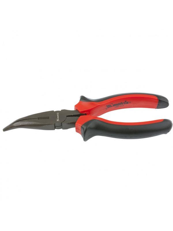 Длинногубцы изогнутые Black Nickel, 180 мм, двухкомпонентные рукоятки Matrix