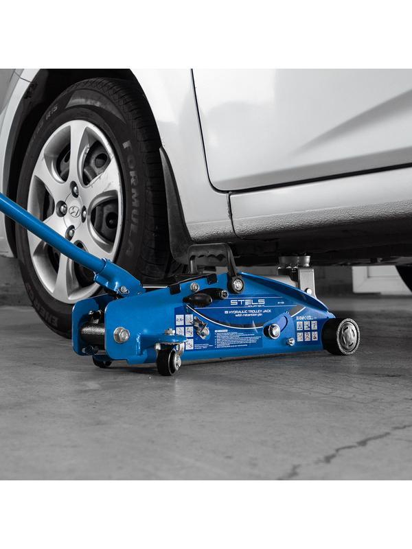 Домкрат гидравлический подкатной 2.5 т, с фиксатором, Safety Pin, 140-385 мм Stels