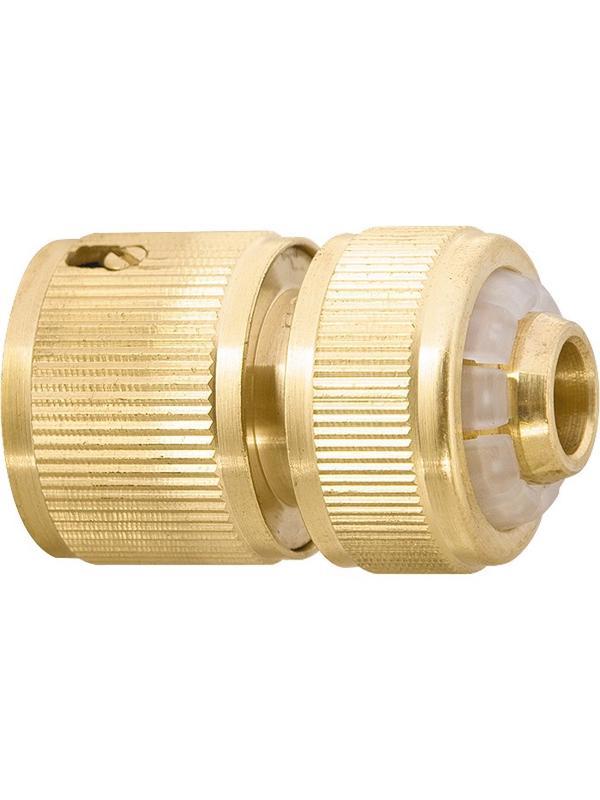Соединитель латунный, быстросъемный для шланга 1/2, аквастоп Palisad