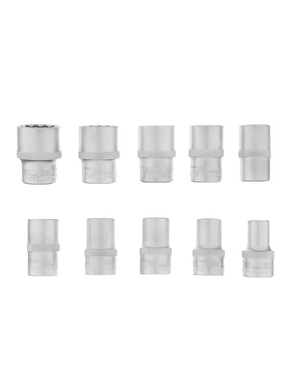 Набор торцевых головок, 1/2, двенадцатигранные, CrV, 10 шт, 10-22 мм Stels