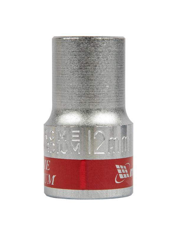 Головка торцевая, 12 мм, шестигранная, CrV, под квадрат 1/2, хромированная Matrix