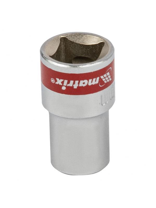 Головка торцевая, 12 мм, шестигранная, CrV, под квадрат 1/2, хромированная Matrix