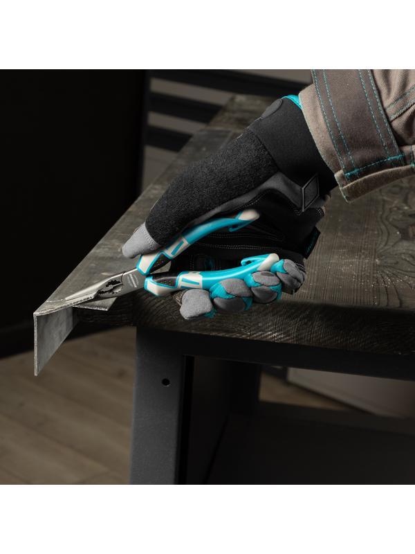 Длинногубцы прямые 170 мм, трехкомпонентные рукоятки Gross