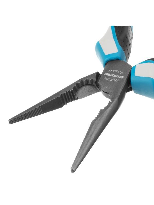 Длинногубцы прямые 170 мм, трехкомпонентные рукоятки Gross