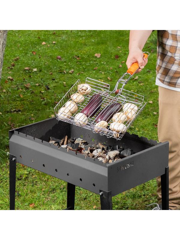 Решетка гриль 260 х 320 х 65 мм. объемная хромированная Camping Palisad