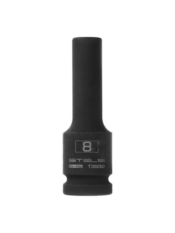 Головка ударная удлиненная шестигранная, 8 мм, 1/2, CrMo Stels