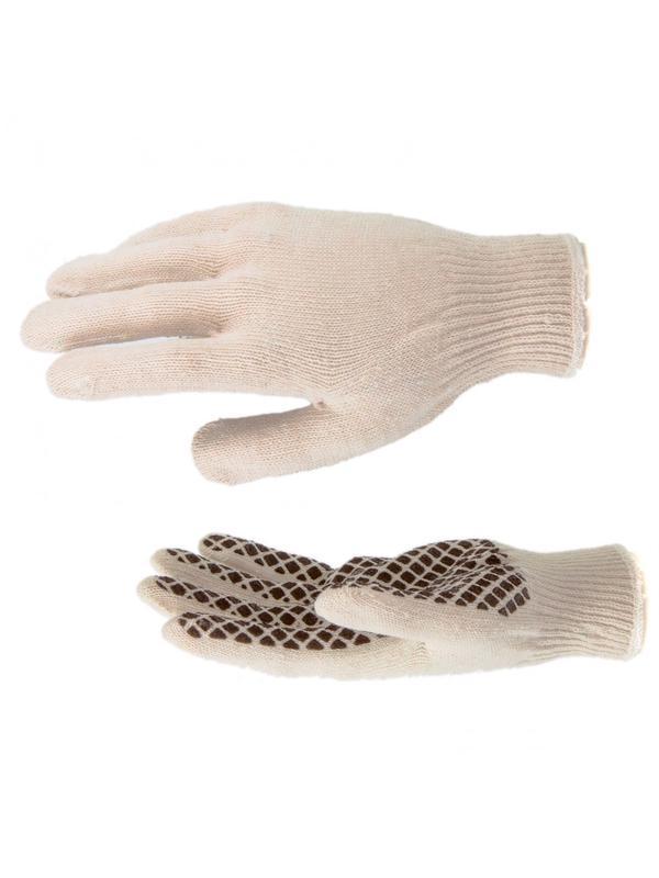 Перчатки трикотажные, ПВХ гель шахматный облив, оверлок Россия Сибртех