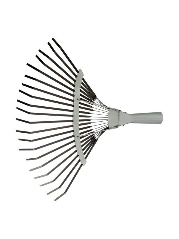 Грабли веерные стальные, 385 мм, 20 плоских зубьев, оксидированные, без черенка, Россия, Сибртех