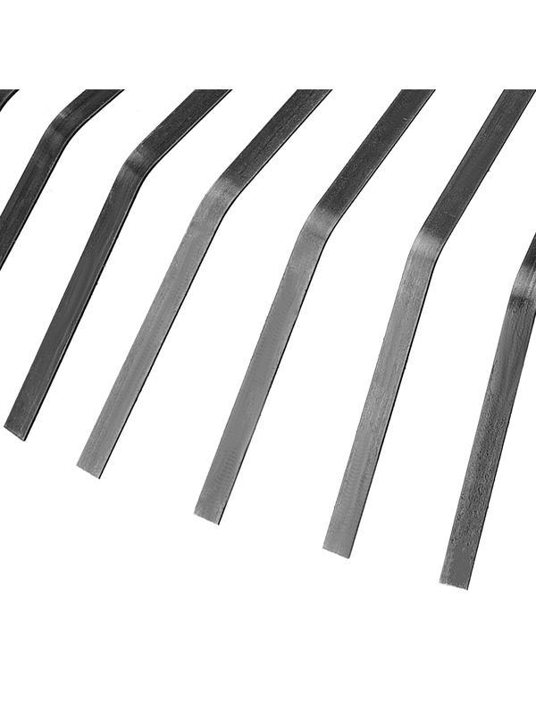 Грабли веерные стальные, 385 мм, 20 плоских зубьев, оксидированные, без черенка, Россия, Сибртех