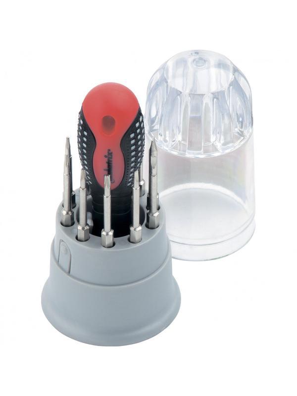 Отвертка для точных работ Fusion с насадками, 11 предметов, в пластиковом пенале, трехкомпонентная рукоятка Matrix