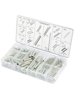 Набор пружин 5.5 х 17.5.5 х 35, 6.5 х 10.7 х 12.5, 7 х 19, 9 х 35, 9.5 х 16, 9.5 х 19 мм, 200 предметов Сибртех