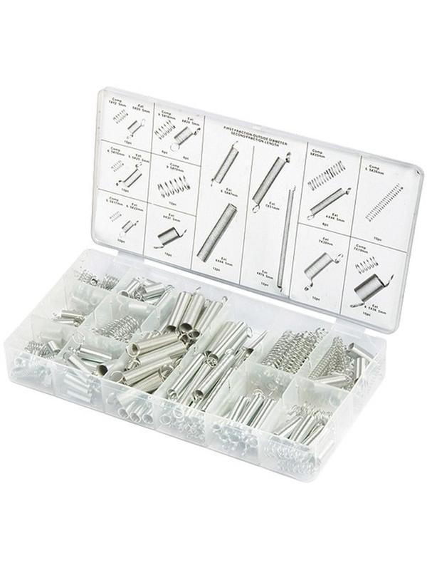 Набор пружин 5.5 х 17.5.5 х 35, 6.5 х 10.7 х 12.5, 7 х 19, 9 х 35, 9.5 х 16, 9.5 х 19 мм, 200 предметов Сибртех