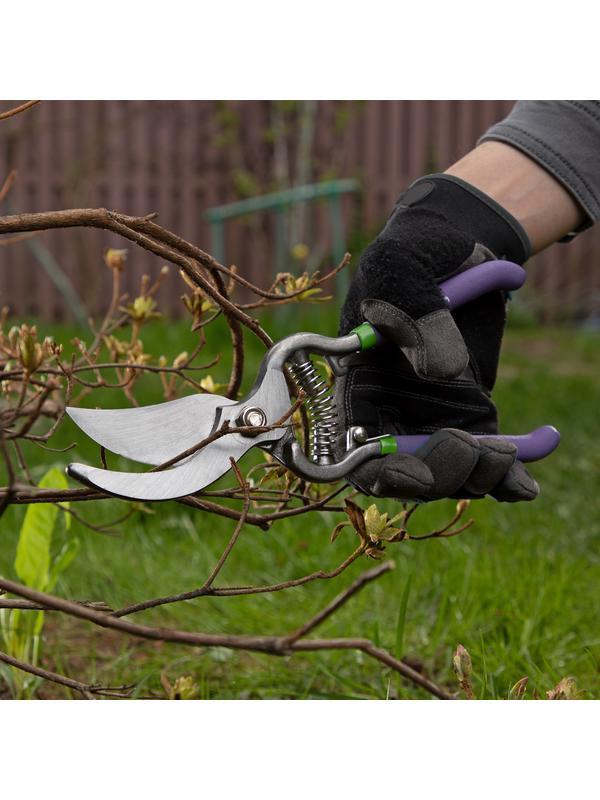 Секатор прямого реза, 255 мм, цельнокованый, металлические обрезиненные рукоятки, Palisad