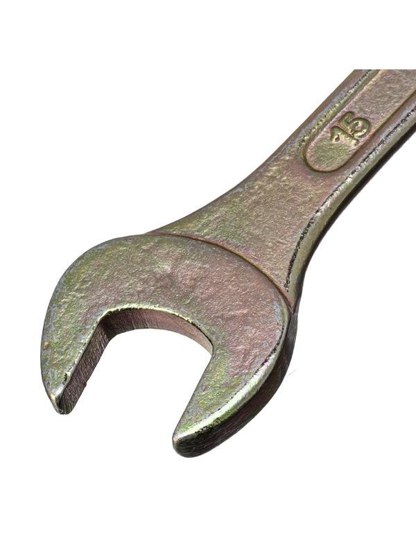 Ключ рожковый, 14 х 15 мм, желтый цинк Сибртех