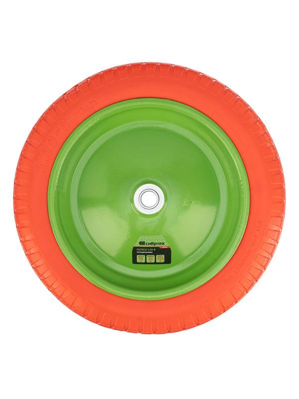 Колесо полиуретановое 3.00-8, длина оси 90 мм, подшипник 20 мм Сибртех