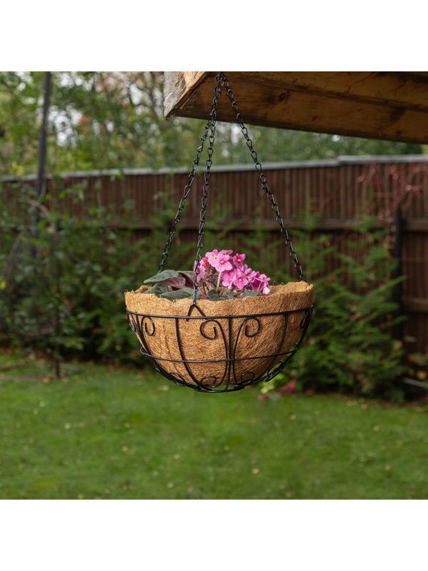 Подвесное кашпо с декором, 30 см, с кокосовой корзиной Palisad