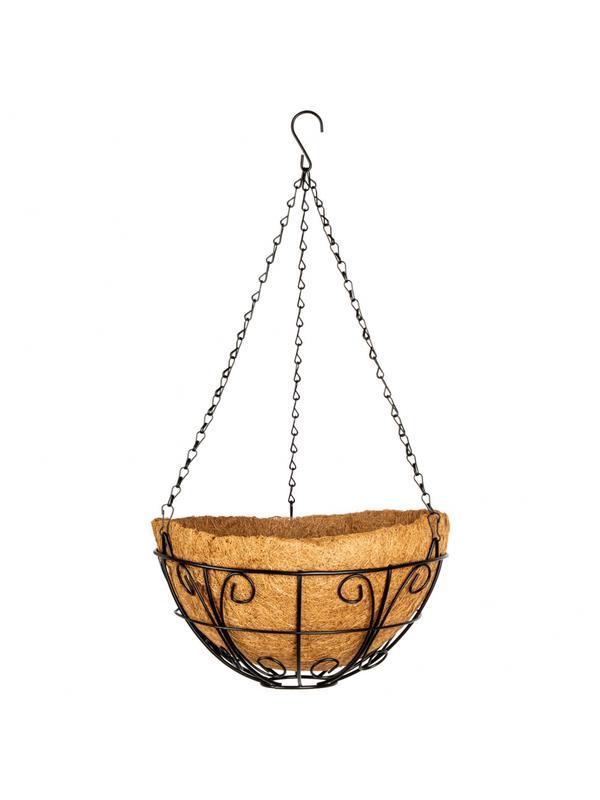 Подвесное кашпо с декором, 30 см, с кокосовой корзиной Palisad