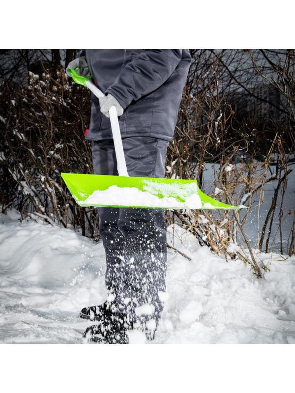 Лопата для уборки снега стальная, 470 х 350 х 1320 мм, стальной черенок, Россия, Сибртех