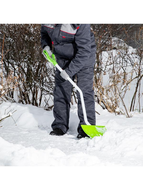 Лопата для уборки снега стальная, 470 х 350 х 1320 мм, стальной черенок, Россия, Сибртех