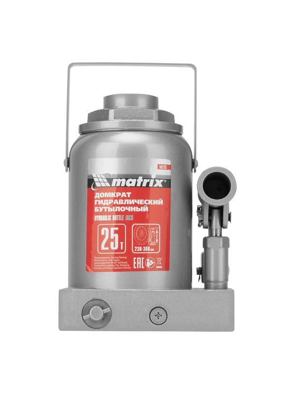 Домкрат гидравлический бутылочный, 25 т, высота подъема 230-360 мм Matrix