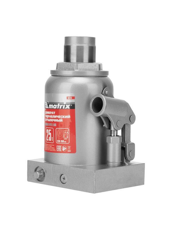 Домкрат гидравлический бутылочный, 25 т, высота подъема 230-360 мм Matrix