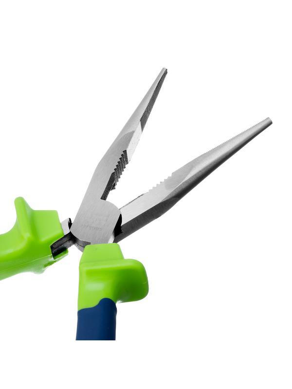 Длинногубцы прямые, 200 мм, двухкомпонентные рукоятки Сибртех