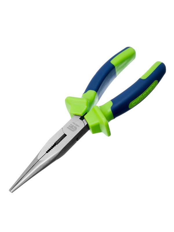 Длинногубцы прямые, 200 мм, двухкомпонентные рукоятки Сибртех