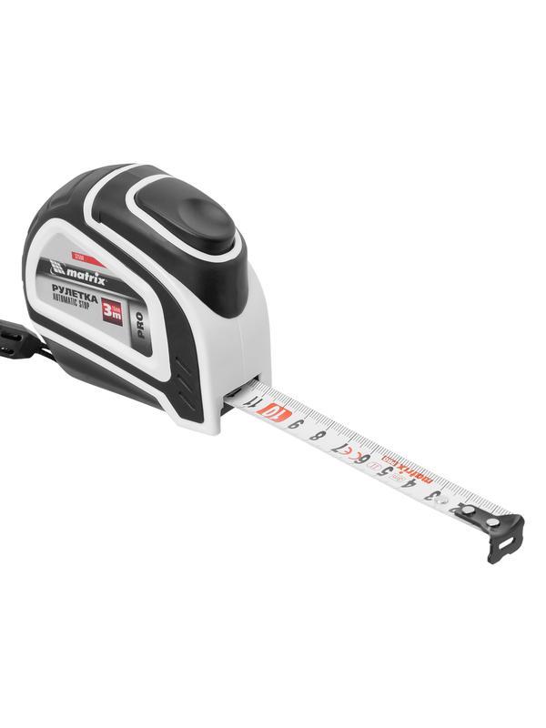 Рулетка Autostop,3 м х 16 мм,двухкомпонентный корпус,автоматическая фиксация,Pro Matrix